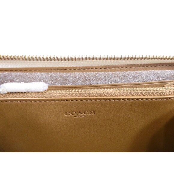 Coach Signature Light Washed Denim Chalk Accordion Zip Wallet NWT C5684 - Picture 8 of 10